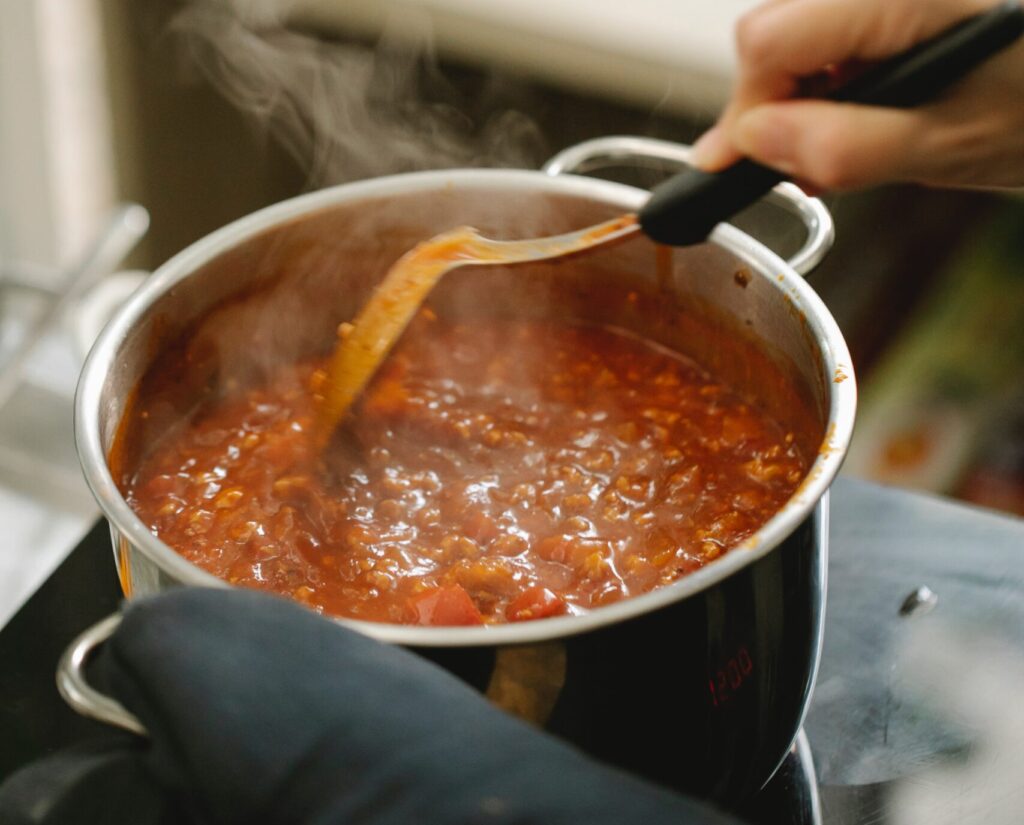 A pot of spiced lentil stew